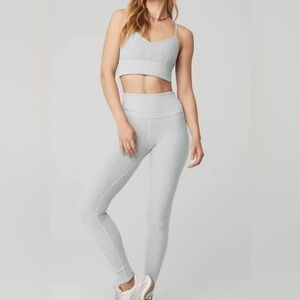 Alo yoga SET Women's Gray High-Waisted Leggings and bra SET
